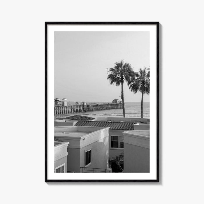 Oceanside Black and White Fine Art Photo Print, San Diego Pier Poster, California Poster
