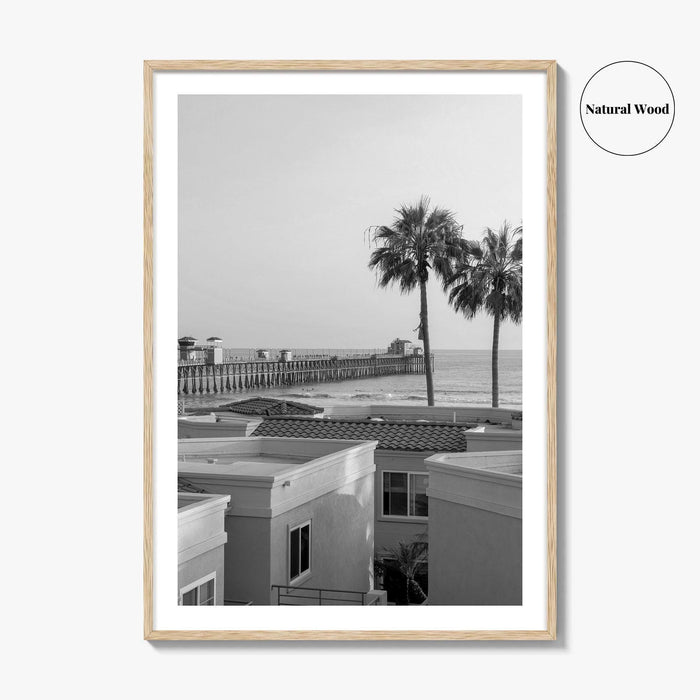 Oceanside Black and White Fine Art Photo Print, San Diego Pier Poster, California Poster