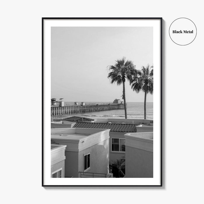 Oceanside Black and White Fine Art Photo Print, San Diego Pier Poster, California Poster