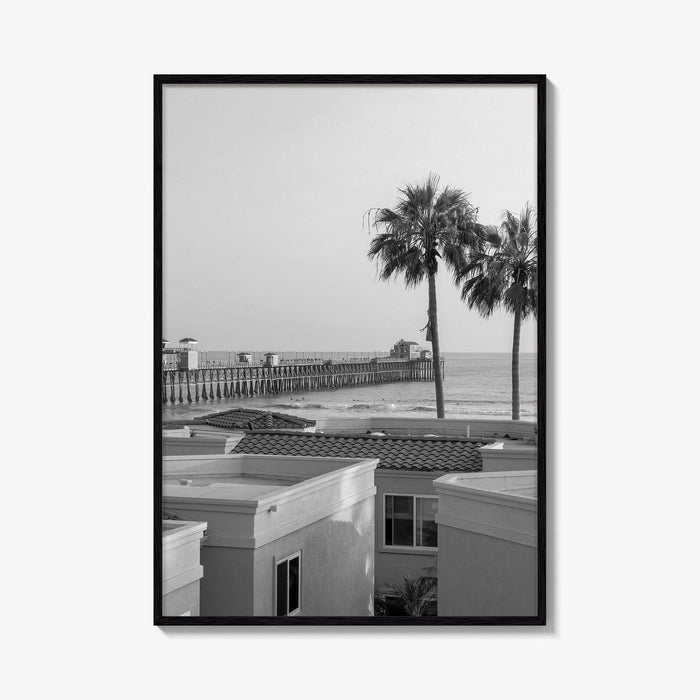 Oceanside Black and White Fine Art Photo Print, San Diego Pier Poster, California Poster