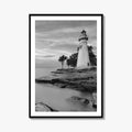 Marblehead Lighthouse Black and White Fine Art Photo Print, Lake Erie Ohio Poster