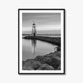 Oklahoma City Black and White Fine Art Photo Print, Lake Hefner Lighthouse, Oklahoma Poster