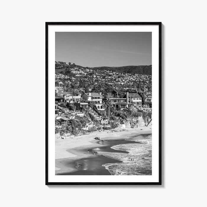 Laguna Beach Black and White Fine Art Photo Print, Crescent Bay California Poster