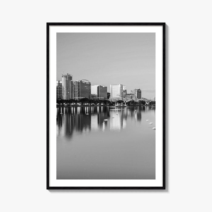 Orlando Black and White Fine Art Photo Print, Lake Eola Park Florida Poster