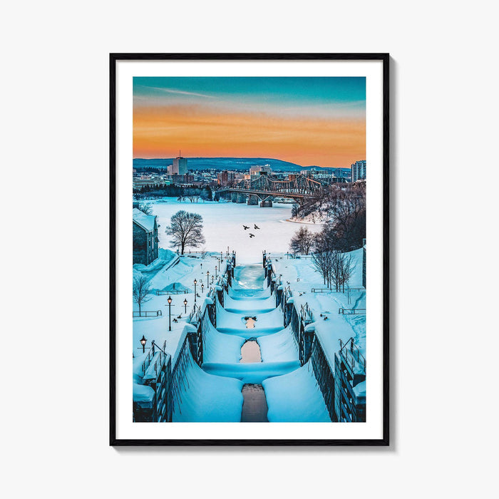 Ottawa Fine Art Photo Print, Rideau Canal Locks, Ontario Canada, Wall Decor Poster