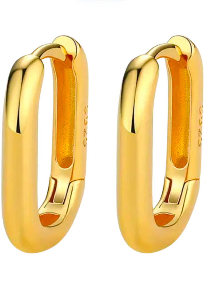 Oval Huggie Hoops