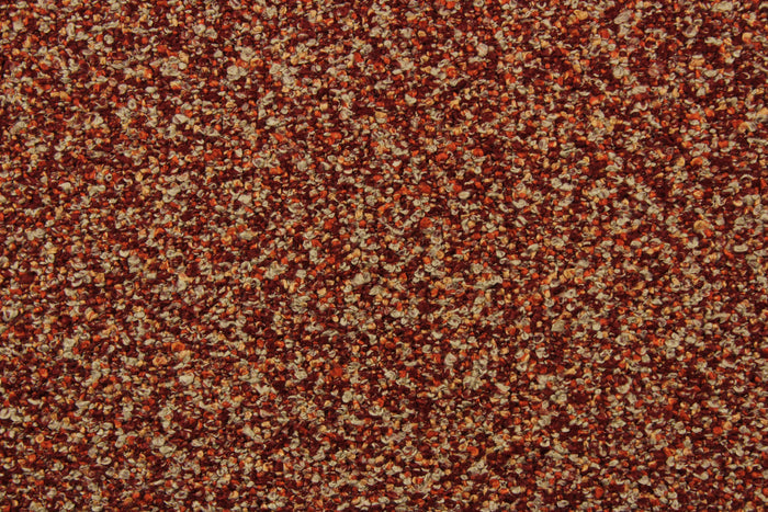 Topsy Turvey is a woven upholstery weight fabric that is durable with 51,000 double rubs.  It is great for upholstery projects including sofas, chairs, dining chairs, pillows, handbags and craft projects.  It is soft and pliable and would make a great accent to any room.  Colors included are red, orange and beige.