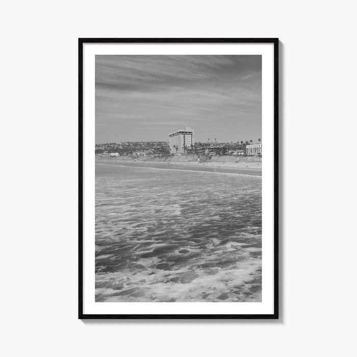 Pacific Beach Black and White Fine Art Photo Print, San Diego Pier California Poster