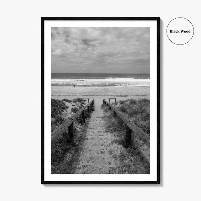 Whiritoa Black and White Fine Art Photo Print, Coromandel New Zealand North Island Poster
