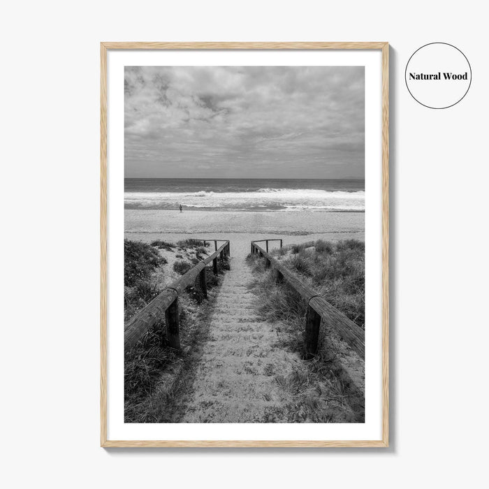 Whiritoa Black and White Fine Art Photo Print, Coromandel New Zealand North Island Poster