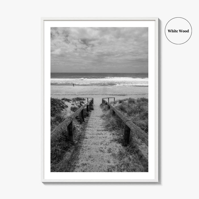 Whiritoa Black and White Fine Art Photo Print, Coromandel New Zealand North Island Poster