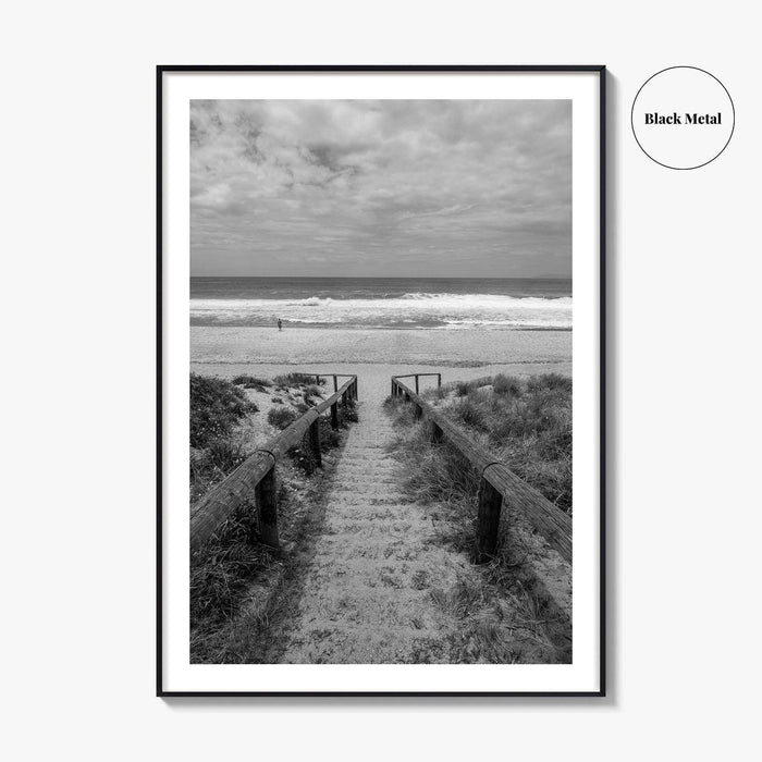 Whiritoa Black and White Fine Art Photo Print, Coromandel New Zealand North Island Poster