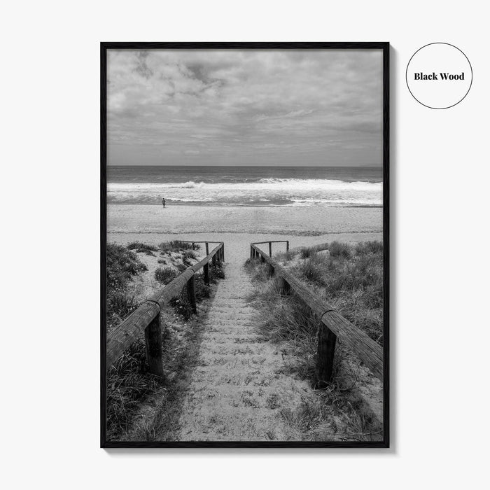 Whiritoa Black and White Fine Art Photo Print, Coromandel New Zealand North Island Poster