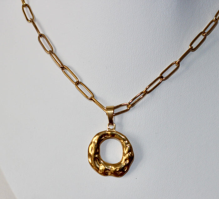 Paperclip Round pendant Necklace