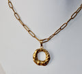 Paperclip Round pendant Necklace