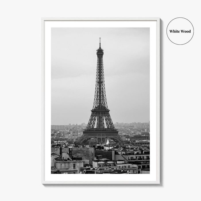 Paris Black and White Fine Art Photo Print, Arc de Triomphe, Eiffel Tower Poster