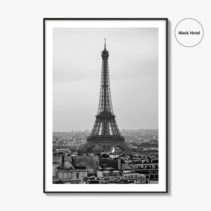 Paris Black and White Fine Art Photo Print, Arc de Triomphe, Eiffel Tower Poster