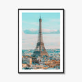Paris Fine Art Photo Print, Eiffel Tower Rooftops, France, Wall Poster