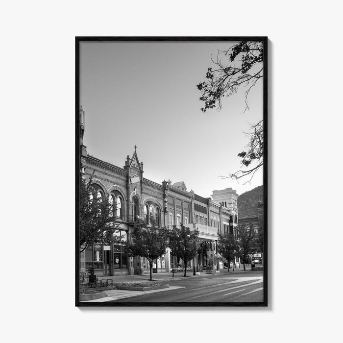 Provo Black and White Fine Art Photo Print, Utah, Downtown Center Street, Poster