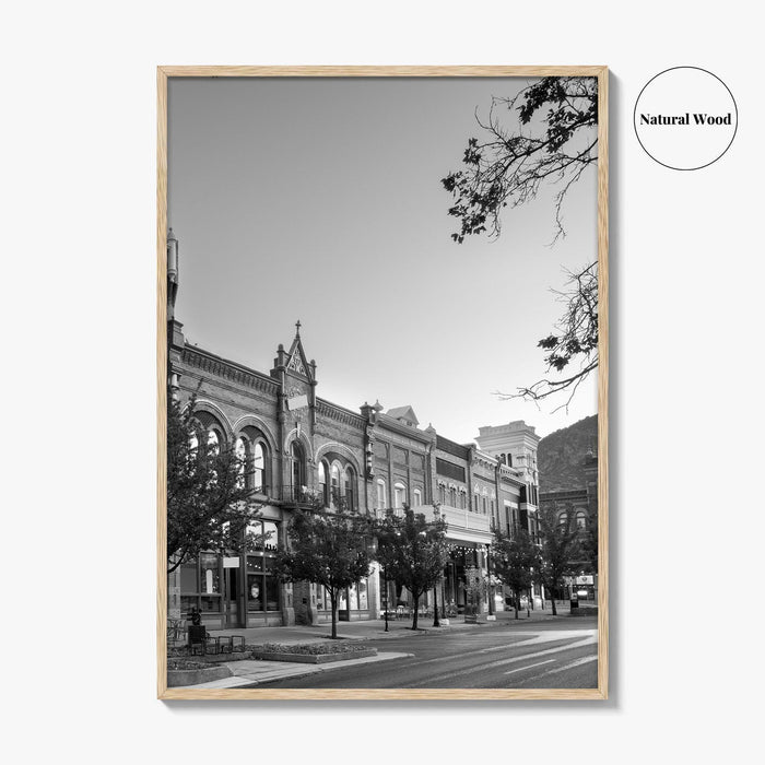 Provo Black and White Fine Art Photo Print, Utah, Downtown Center Street, Poster