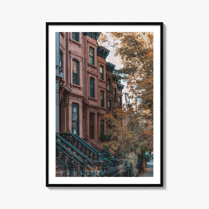 Park Slope Fine Art Photo Print, Brooklyn New York NYC Poster, Brownstone Autumn
