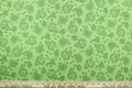 A floral design in green .