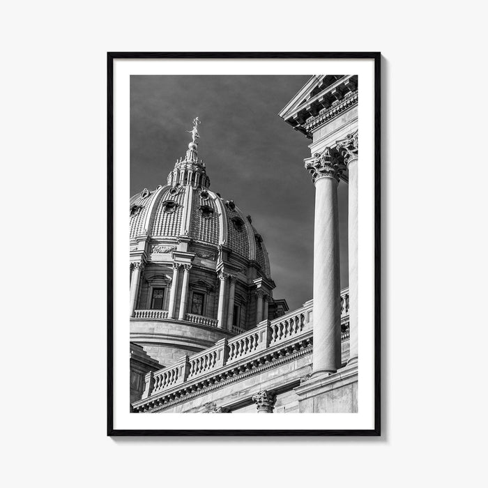 Harrisburg Black and White Fine Art Photo Print, Pennsylvania State Capitol Poster