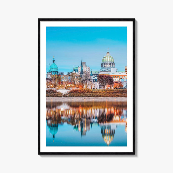 Harrisburg Pennsylvania Skyline Fine Art Photo Print, Susquehanna River, USA Poster, Wall Decor