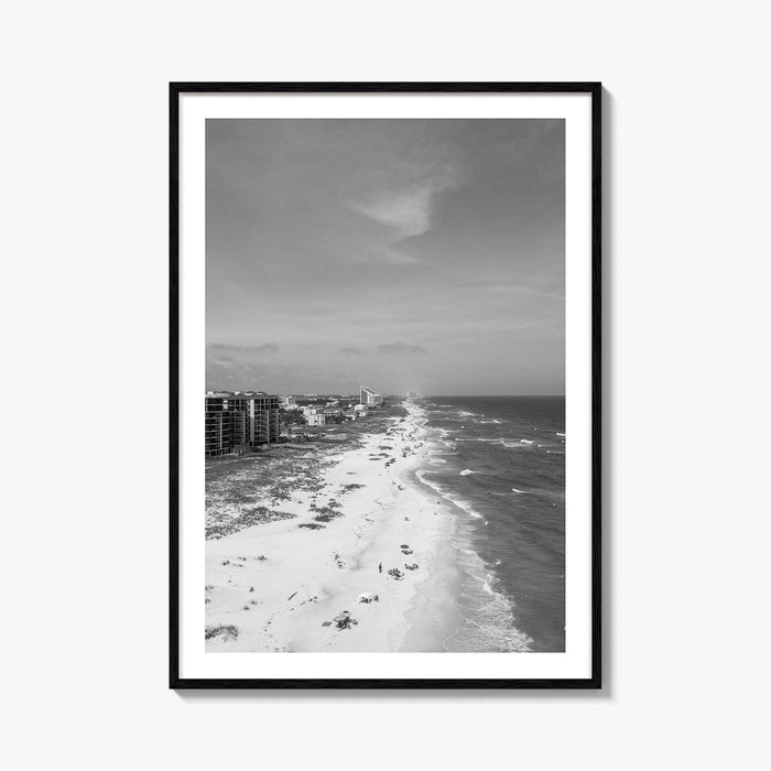 Pensacola Black and White Fine Art Photo Print, Perdido Key Beach Florida, Aerial Poster