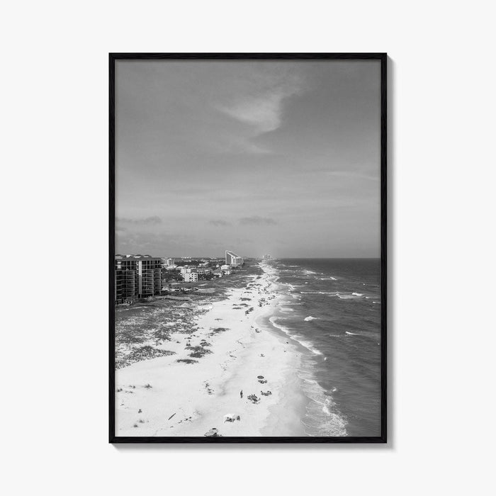 Pensacola Black and White Fine Art Photo Print, Perdido Key Beach Florida, Aerial Poster
