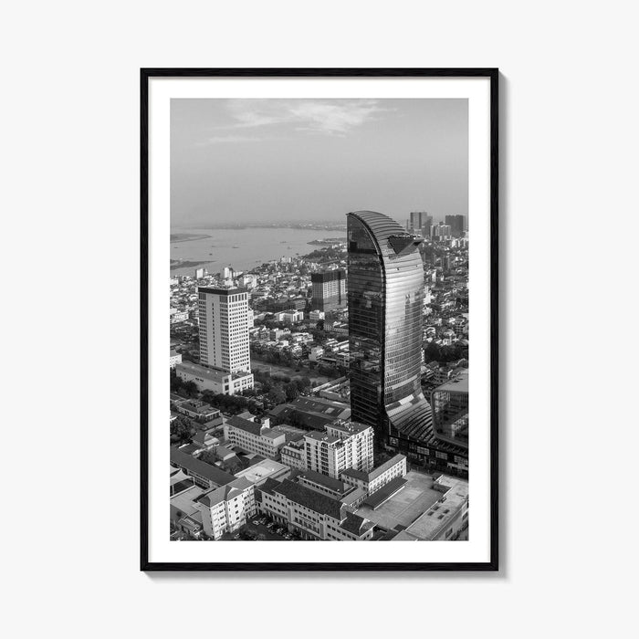 Phnom Penh Black and White Fine Art Photo Print, Cambodia Wall Decor Poster