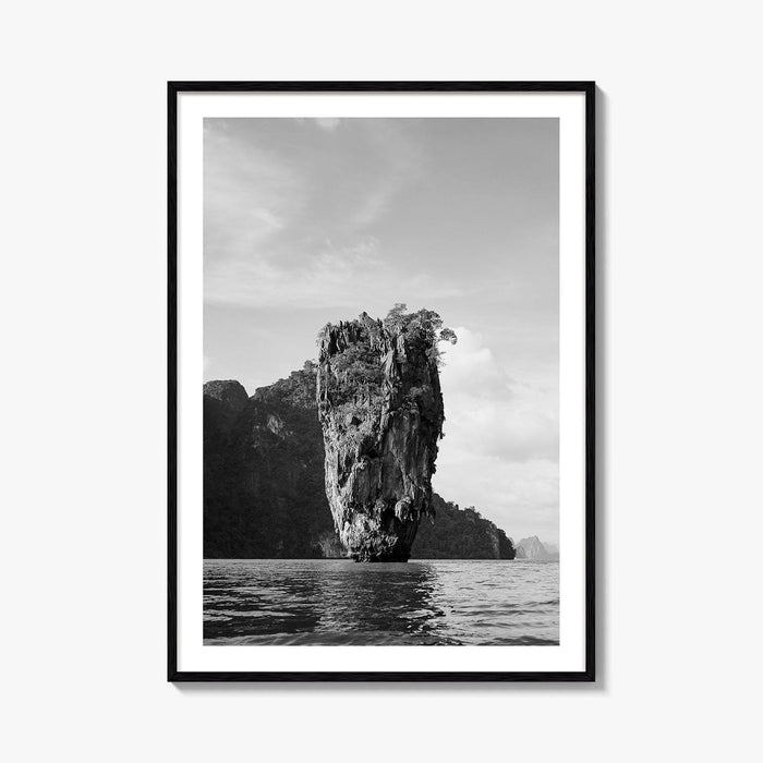 Phuket Black and White Fine Art Photo Print, James Bond Island Thailand Poster