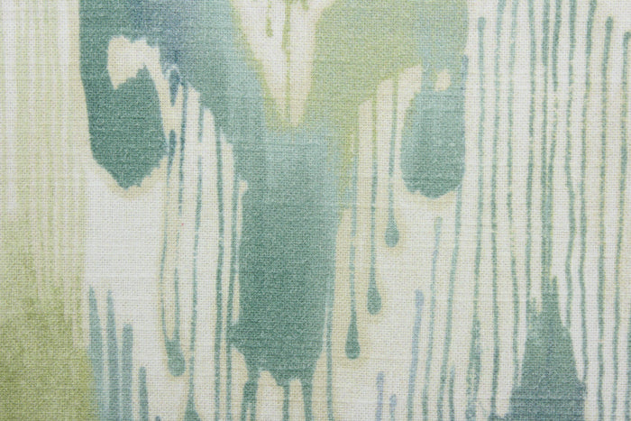 Lagrande is a multi use fabric featuring an ikat print design in blue, green and ivory.  The fabric is treated with a soil and stain repellant finish for lasting performance, rated for up to 15,000 double rubs.  The versatile fabric is perfect for window accents (draperies, valances, curtains and swags) cornice boards, accent pillows, bedding, headboards, cushions, ottomans, slipcovers and upholstery.