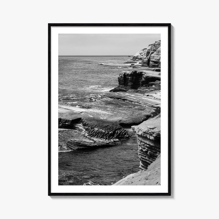 Point Loma Black and White Fine Art Photo Print, Sunset Cliffs San Diego Poster