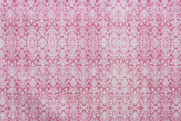 Sweetness features a timeless damask pattern in pink and white.  Perfect for any living space, it is sure to bring a splash of joy to your home. The high-quality cotton material ensures lasting durability and softness.  It would be great for apparel, quilting, crafting and sewing projects.