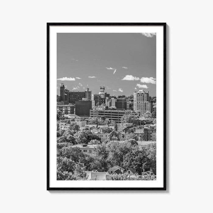 Portland Maine Skyline Black and White Fine Art Photo Print, Downtown, USA Poster