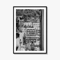Positano Black and White Fine Art Photo Print, Amalfi Coast Italy Poster, Panoramic Sea