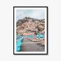 Positano Fine Art Photo Print, Amalfi Coast Italy Beach Umbrellas Wall Decor Poster