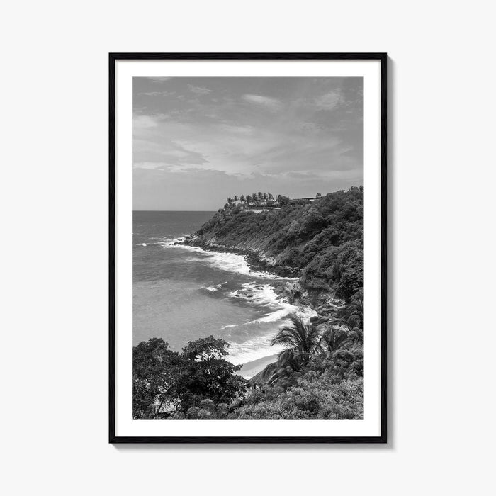 Puerto Escondido Black and White Fine Art Photo Print, Carrizalillo Beach, Oaxaca Mexico Poster