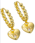 Puff Heart Drop Huggie Earrings