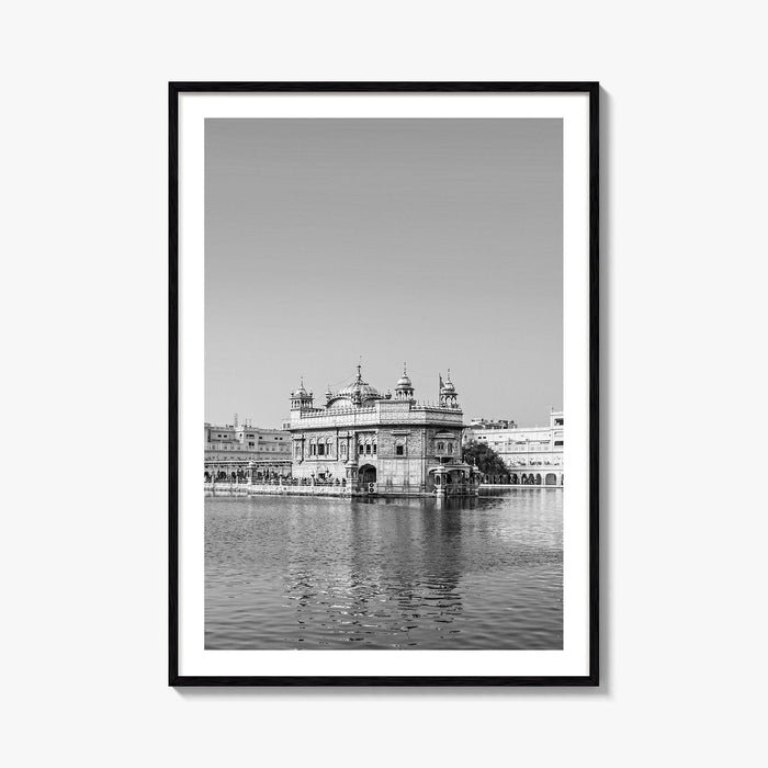 Golden Temple Amritsar Black and White Fine Art Photo Print, Harmandir Sahib India Poster