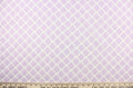 This printed flannel features a lattice design in white and lavendar.  Uses include apparel, bedding, pillows, home decor and crafting.  This fabric has a soft workable feel.