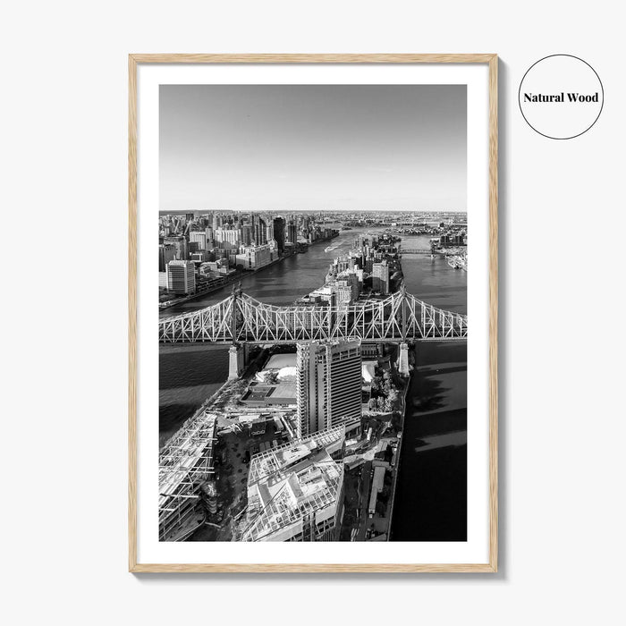 Queens Black and White Fine Art Photo Print, Ed Koch Queensboro Bridge NYC Poster