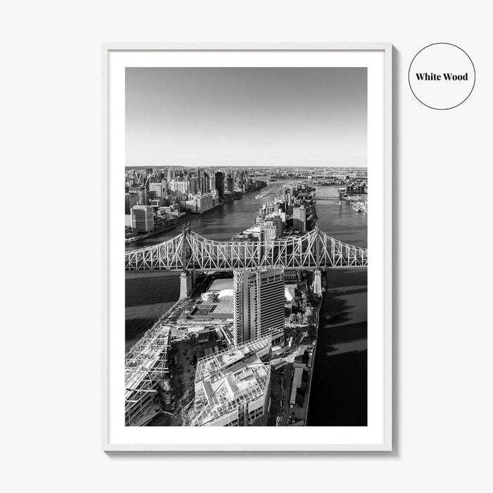 Queens Black and White Fine Art Photo Print, Ed Koch Queensboro Bridge NYC Poster