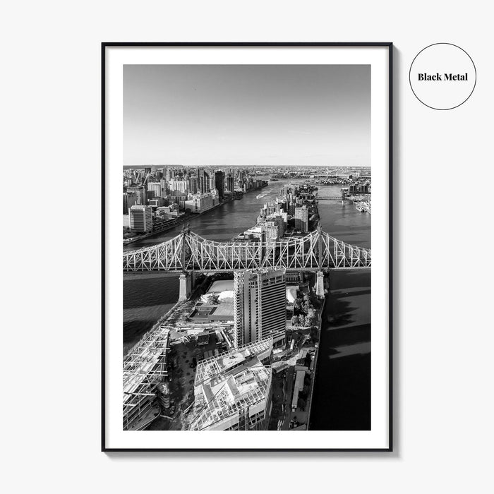 Queens Black and White Fine Art Photo Print, Ed Koch Queensboro Bridge NYC Poster