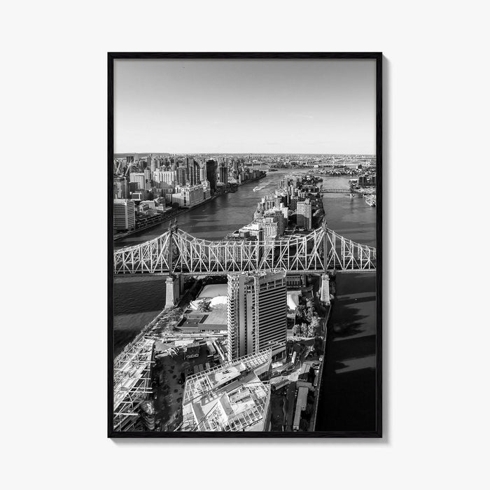 Queens Black and White Fine Art Photo Print, Ed Koch Queensboro Bridge NYC Poster
