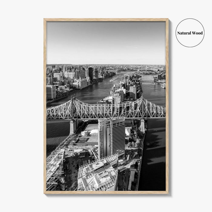 Queens Black and White Fine Art Photo Print, Ed Koch Queensboro Bridge NYC Poster