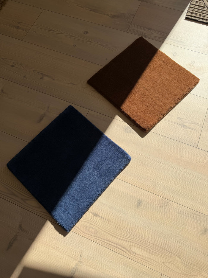 QUIET LUXURY SOLID WOOL RUG - BLUE - Handwoven