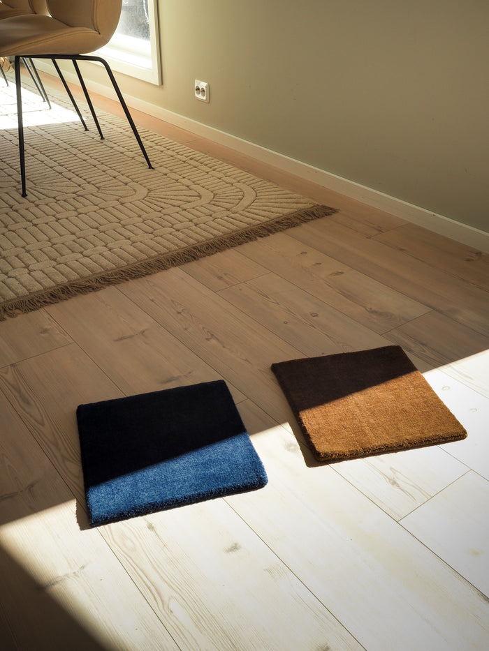 QUIET LUXURY SOLID WOOL RUG - BLUE - Handwoven