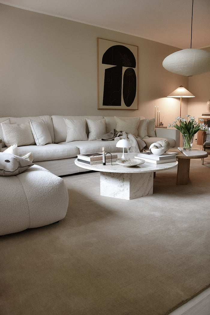 QUIET LUXURY SOLID WOOL RUG - WHEAT - Handwoven